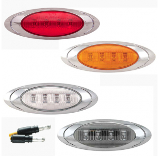 P1 LED Marker and Clearance Lights with .180 Bullet Plugs for Vehicles