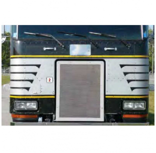 Peterbilt 362 Cabover Punched Grill Insert, Stainless Steel, Fits 1981-2016 Models, Roadworks, 31.25x39.75