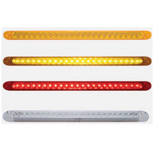 17 1/4 Inch 23 LED S/T/T or P/T/C Light Bar with Reflector - Amber/Red LED, Clear Lens, United Pacific