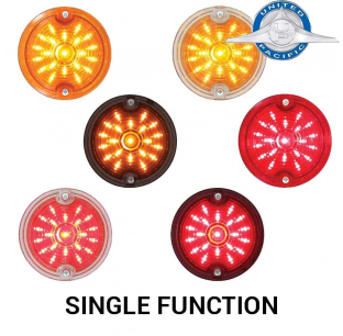 3 1/4 Inch Round Harley Davidson Signal Light - 21 LED, Single Function, Amber or Red Lens