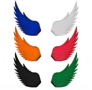 Replacement Wings for Windrider Hood Ornaments - Available in Amber, Blue, Green, Red, Black, or Clear