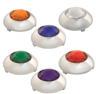 Kenworth Chrome Plastic Button Cover - Available in Amber, Blue, Clear, Green, Purple, Red