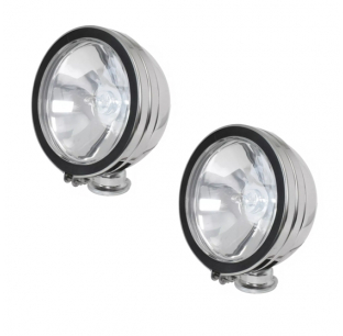 6 Inch Chrome Plated Off Road Light with Shock Absorbing Rim and Rubber Mounting Bracket