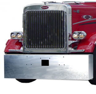 Peterbilt 379 Heavy Duty Chrome Plated Mitered End Bumper with Tow Hole