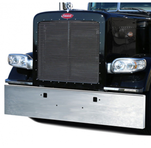 Peterbilt 389 Heavy Duty Chrome Bumper with Tow Hole - 7 Gauge Standard Mount