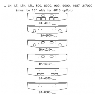 Chrome Steel Bumper for Ford L/LN/LT/LTN/LTL 800/8000/900/9000, 1987 LN7000 - Customizable Options Available