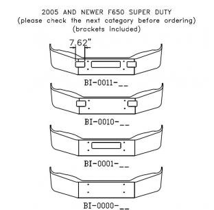 Chrome Steel Bumper for 2005-2015 Ford F650 Super Duty, 10 Gauge, Customizable Options Available