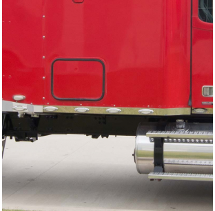 Freightliner Century & Columbia 70 Inch Sleeper Panels with 4 P1 LED Lights, Rear Mounted Exhaust