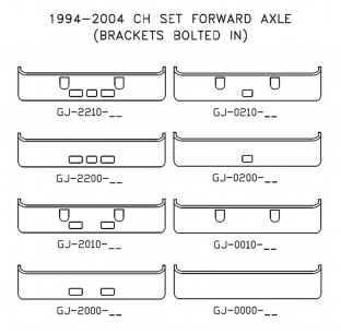 Chrome Steel Bumper for 1994-2004 Mack CH Set Forward Axle with Custom Options