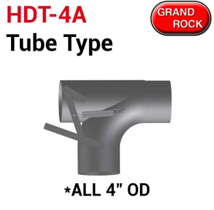 4 Inch OD T Shape Tube Type Exhaust Diverter - Grand Rock HDT-4A - All Sides 4 In O.D