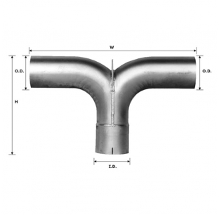 5 Inch Diameter Universal Y Pipe - Durable, Versatile Fit for Various Exhaust Systems