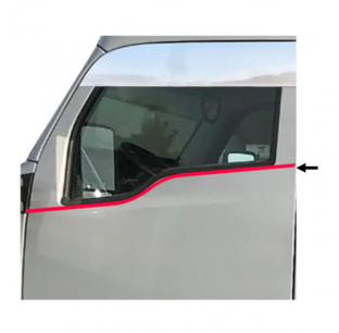 Kenworth T680, T880, W990 Stainless Door Trim Under Windows - Durable & Stylish