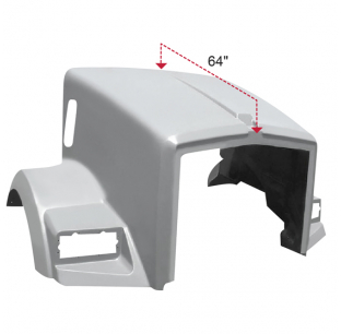 Kenworth T-800 1987-2007 64 Inch Fiberglass Hood Replacement