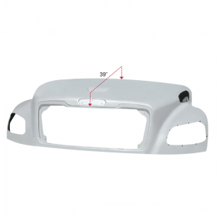 Freightliner M2 106/112 39 Inch Fiberglass Hood Without Bezel Slots - Fits 2003 & Newer Models