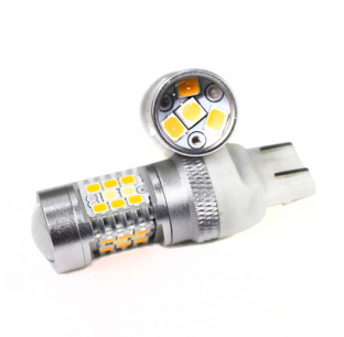 7443 White Amber LED Dual Color Switchback Auto Bulbs for Cars