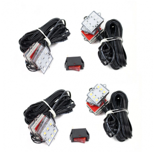 8 Pod LED Bed Rail Lighting System with Toggle Switch for Truck Bed Illumination