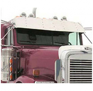 15 Inch Stainless Steel Sunvisor for 1991-2016 Freightliner Classic/FLD Series with 4 Brackets and Hardware