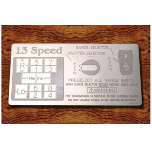 Stainless Steel Shift Pattern for Eaton Fuller 13 Speed Overdrive (RTO, RTLO, RTOX)