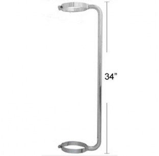 34 Inch Chrome Exhaust Stack Grab Handle for 5, 6, 7, 8 Inch Diameters - Fits Most Truck Models - United Pacific