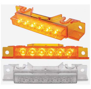 Volvo VNL Cab Light 6 LED Amber/Clear Lens, Fits 2003-2015 Models, Easy Install, 10-Year Warranty