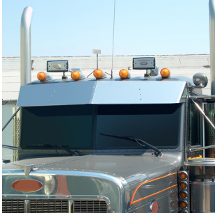 Peterbilt 379 Standard Cab 2005+ 13 Inch Drop Visor - Durable, Stylish Truck Accessory