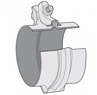 Stainless Steel Tube Connector Stack Breaker - Complete Joint, Sizes 3-6 Inch, Part Numbers 43J-300S to 43J-600S