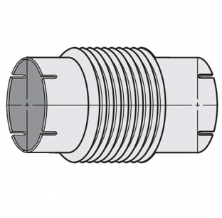 Stainless Steel Bellows Double PLY with Expanded/Slotted Ends, Sizes 2-8 Inch, Lengths 5.5-7 Inch, Use Clamp 50TS