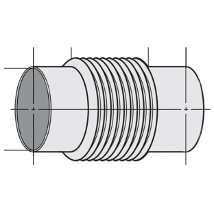 Stainless Steel Bellows Single PLY with Plain Ends, Sizes 2-8 Inch, Lengths 5.5-7 Inch, Use Clamp 50TS