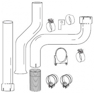 Grand Rock Single Stack Turbo Kit for 2003-2005 Ford 6.0L Powerstroke - Aluminized, 4-7 Inch Diameter