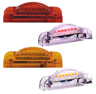 Thin-Line 4 Inch LED Clearance Marker Light, 7 LEDs, DOT/SAE J592e, 12.8V, 40ma, Polycarbonate, Maxxima, 5 Year Warranty