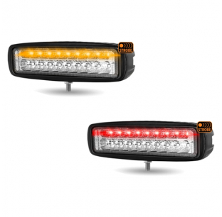 Universal 6 Inch Rectangular LED Work Lamp with Strobe Function - Ideal for Various Vehicles