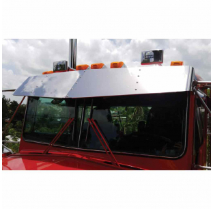 Kenworth T800, W900B, W900L 2007 and Older Flat Glass 15 Inch Visor with Trux Brackets