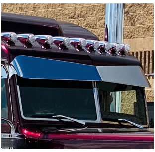 11 Inch Stainless Steel Flat Bottom Bowtie Sun Visor with Brackets and Hardware