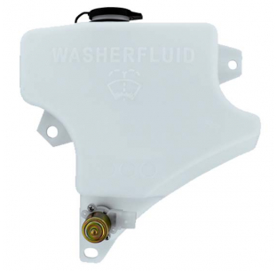 Plastic Washer Fluid Reservoir for Kenworth and Peterbilt with Cap, 12V OE Plug, 11.6x6.5x10.4 Inches