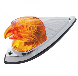 Eagle Amber Pick-Up Cab Light with Chrome Plastic, Double Contact Amber Lens, Black Mounting Pad, Fits Most Trucks and SUVs