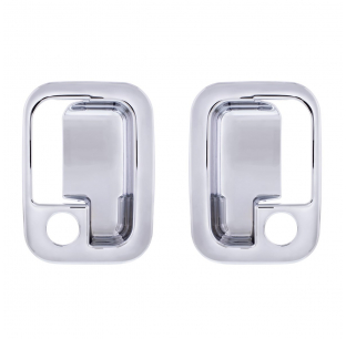 Chrome Plastic Door Handle Trim for 2005-2015 Peterbilt Trucks - Driver & Passenger Side Pair