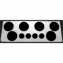 Universal 12 Inch Rear Center Panel - Stainless Steel - 6x4" & 4x2" Light Holes - Fits Most Trucks - Roadworks 1 Year Warranty