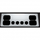 Universal 12 Inch Rear Center Panel - Stainless Steel - 10 Light Holes - Fits Most Trucks - Roadworks 1 Year Warranty