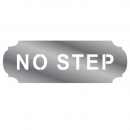 Stainless Steel "No Step" Sign, 7" x 2.5", Exterior Grade Tape, Fits Most Truck Models, Roadworks 1 Year Warranty