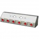 "Air Line Box with Double Connector & 6 Red 2" Flat LEDs - No Drilling Installation"