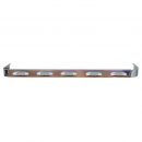 Peterbilt 379 63 Inch Sleeper Panel with 10 Amber Flatline Marker LEDs and Clear Lens, Stainless Steel, Fits 1993-2007 Models