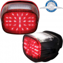 Harley 29 LED Tail Light with White License Light, Red/Smoke Lens, Sealed Unit, Fits Various Harley Davidson Models - Item #34205