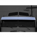 Kenworth K100E Cab Over 13 Inch Drop Visor, 3 Hole Side Mount, Stainless Steel