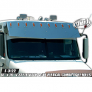 Freightliner Century Class Mid Roof 2003 V-Style Visor with 10 Light Cutouts, 18x20 Inches