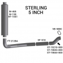 Sterling 5 Inch Exhaust System with Above Frame Layout for Enhanced Performance