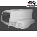 Freightliner Century C120 1997-2002 Hood with Old Style Outboard Hinge, Cofab Reinforcement, Pre-Drilled Holes, White Gel Coat Finish