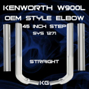 6 Inch Kenworth W900L 45 Inch Box Step OEM Style Elbow Exhaust Kit with Multi-Bend Elbow and Top Stack Options