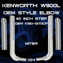 6 Inch Kenworth W900L 40 Inch Box Step OEM Style Elbow Exhaust Kit with Chrome Finish