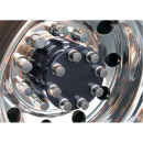 Sanded Drive Axle Hub Covers - Roadworks - Includes Mounting Hardware - Available with Chrome Nut Covers - Shown in Polished Stainless Steel