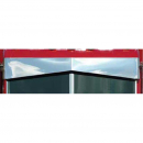 Peterbilt Stainless Ultra Cab Un-Tie Darwin Visor for 2005+ Models, 10.5-6 Inch Blind Mount, Cab Mounted Mirrors